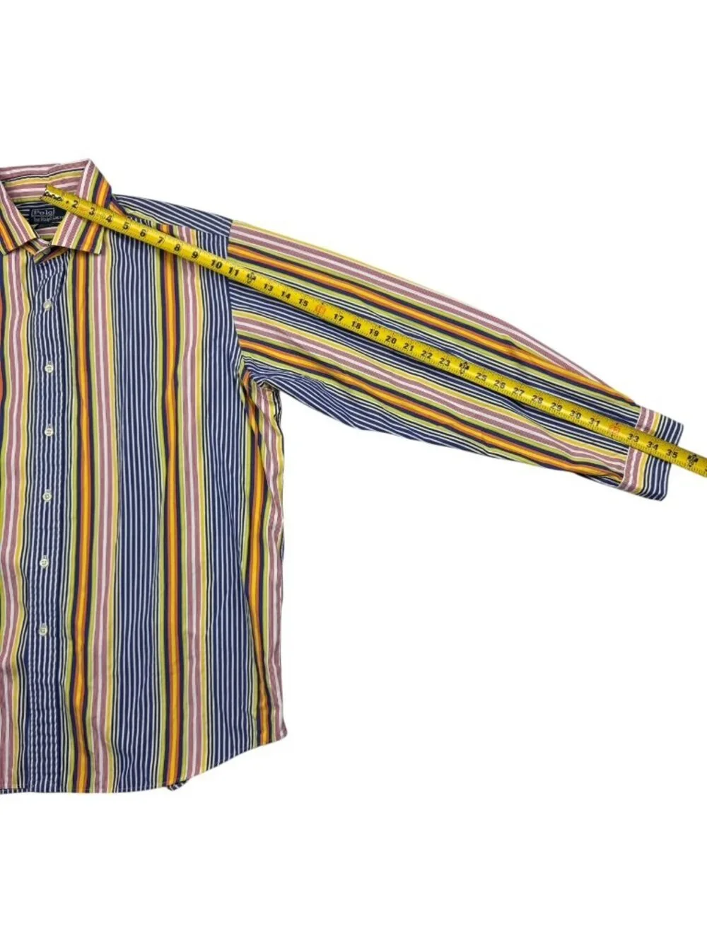 VTG Polo Ralph Lauren Westeron Men's Button Shirt Multicolor Stripe • XL
